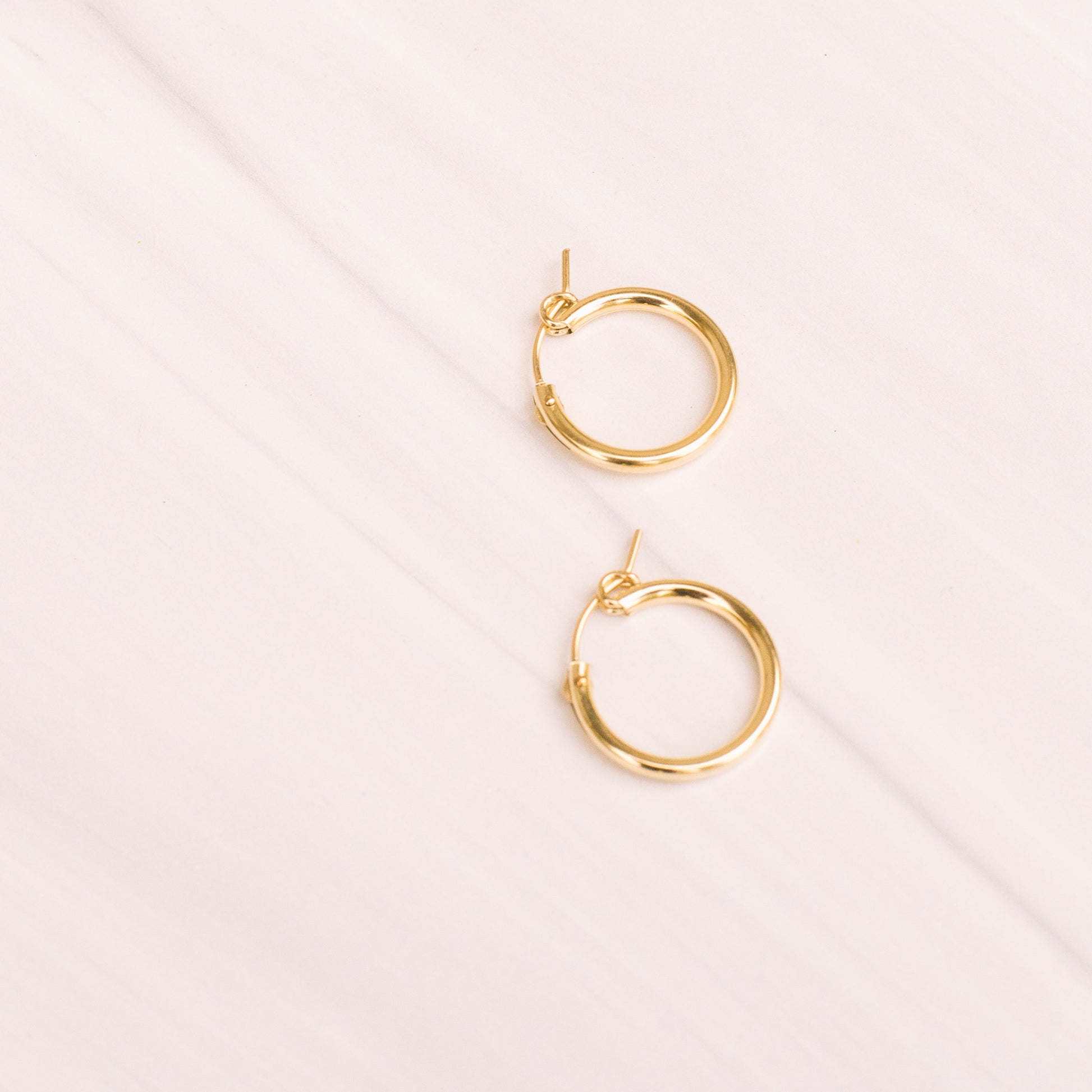 Gold Tube Hoops - Lux Reve