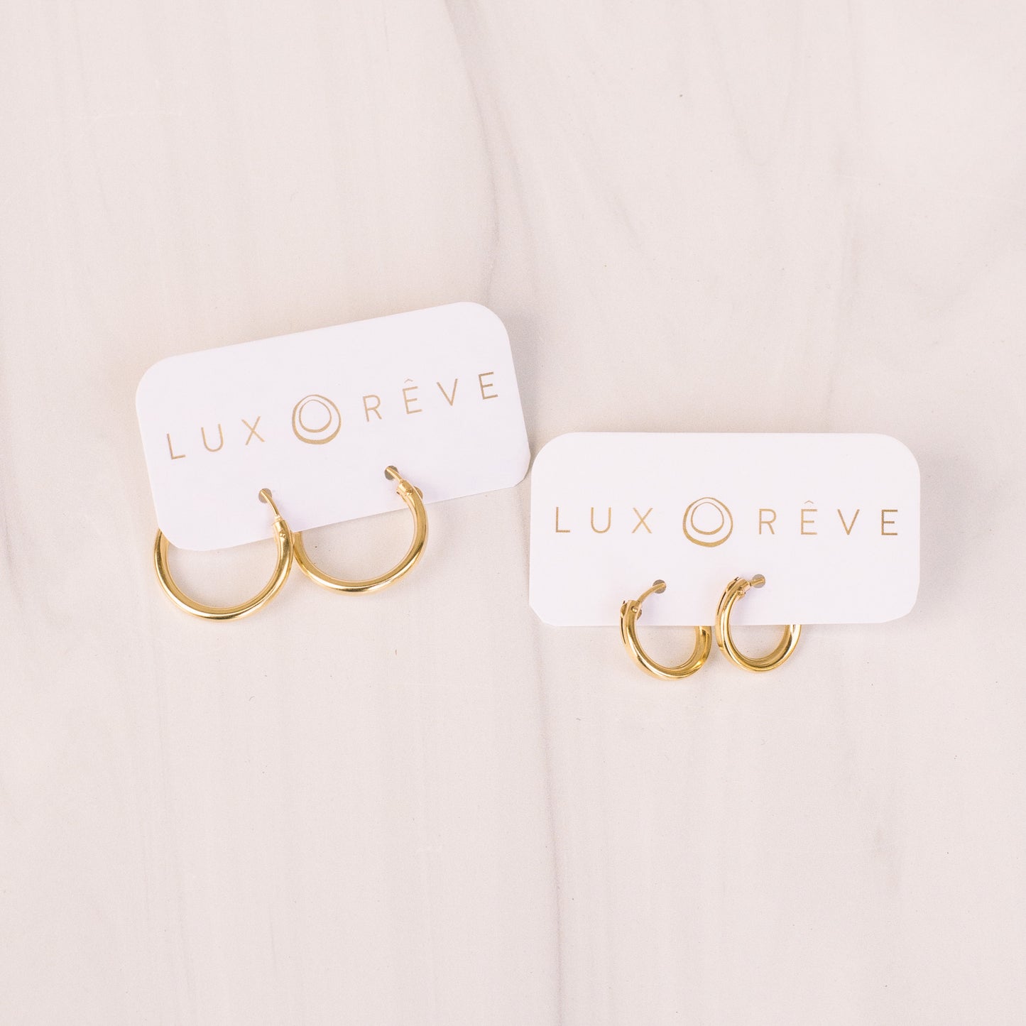 Gold Tube Hoops - Lux Reve