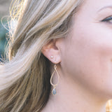 Labradorite Bezel Tear Drop Earrings - Lux Reve