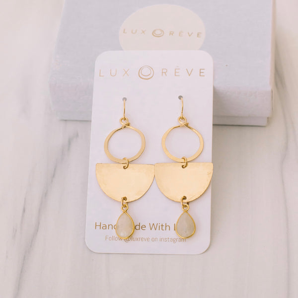 Boho Moonstone Statement Earrings - Lux Reve