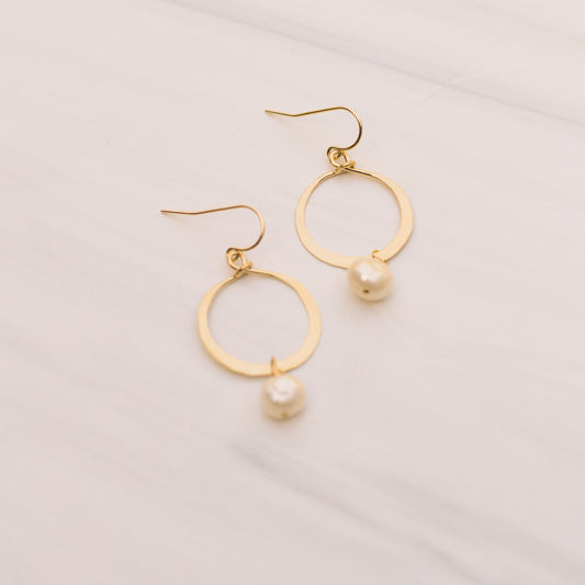 Freshwater Pearl Hoop Earrings - Lux Reve