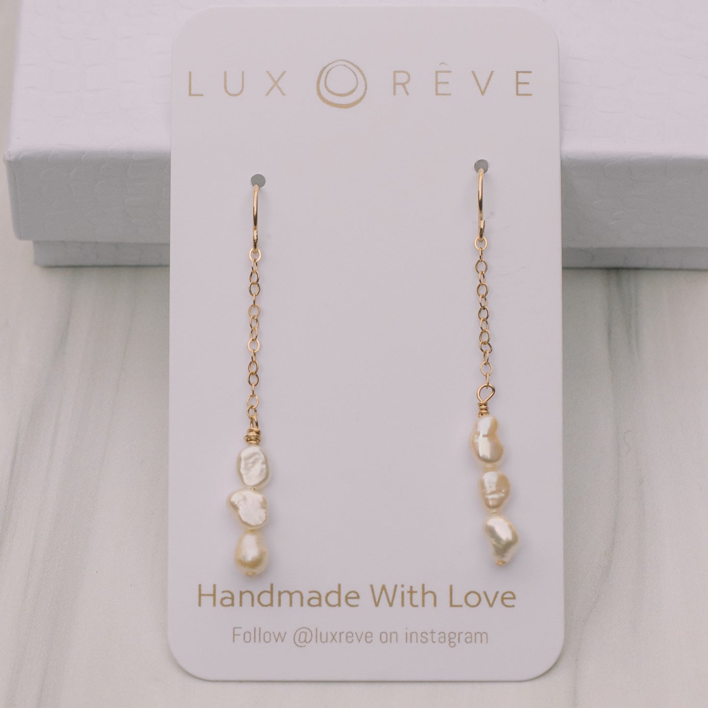 Three Pearl Drop Earrings - Lux Reve