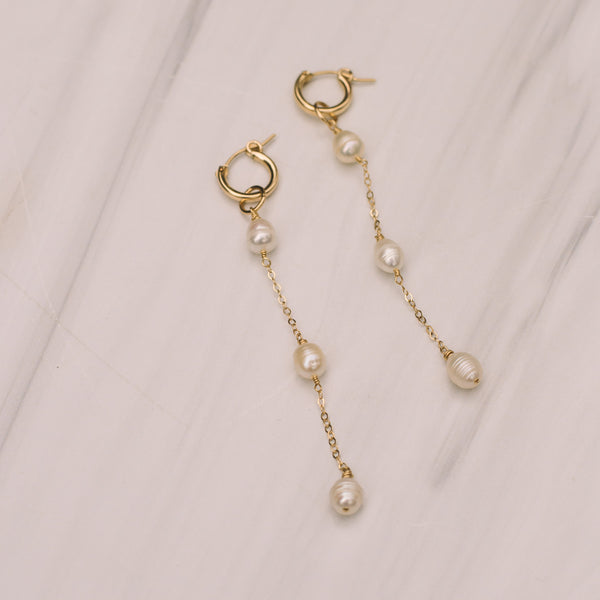 Long Pearl Earrings - Lux Reve