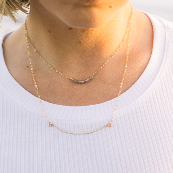 Simple Labradorite Short Necklace - Lux Reve