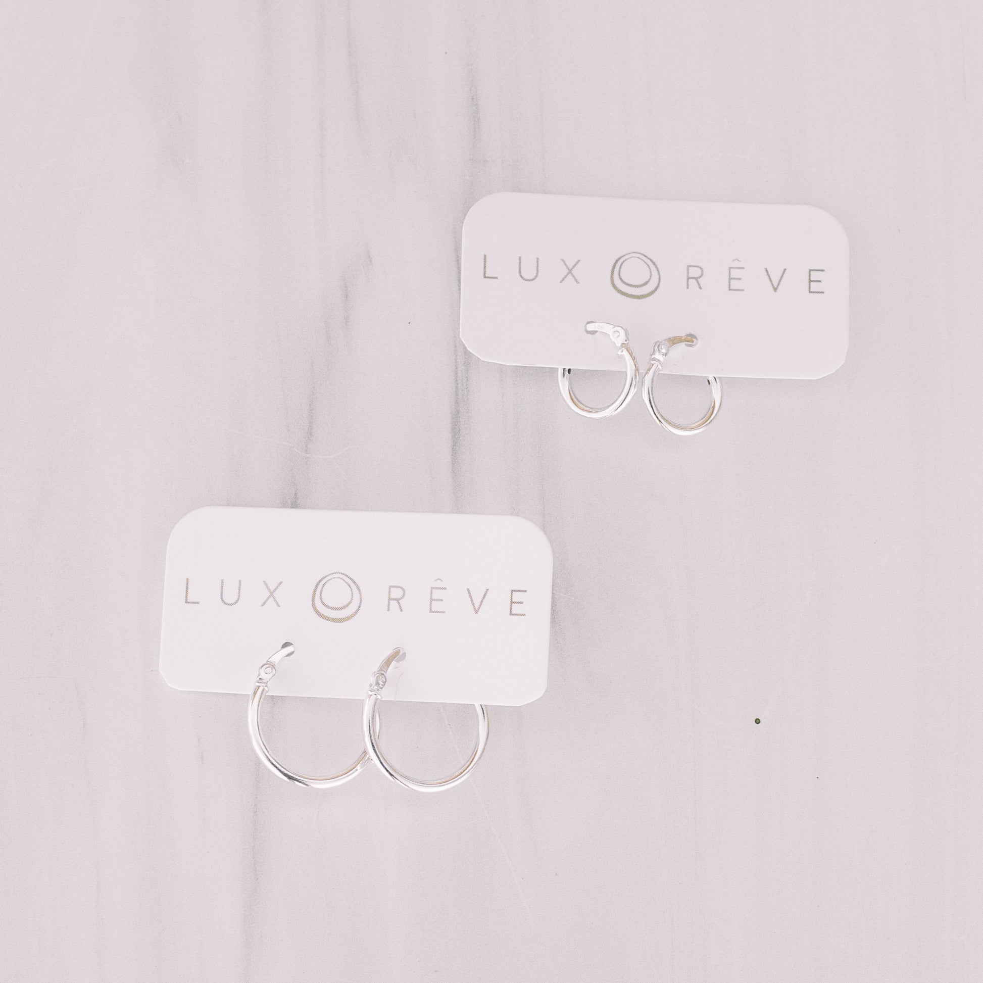 Silver Tube Hoops - Lux Reve