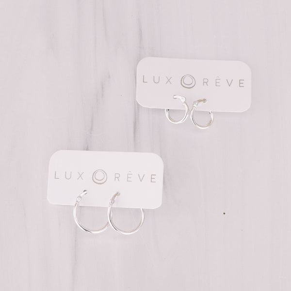 Silver Tube Hoops - Lux Reve