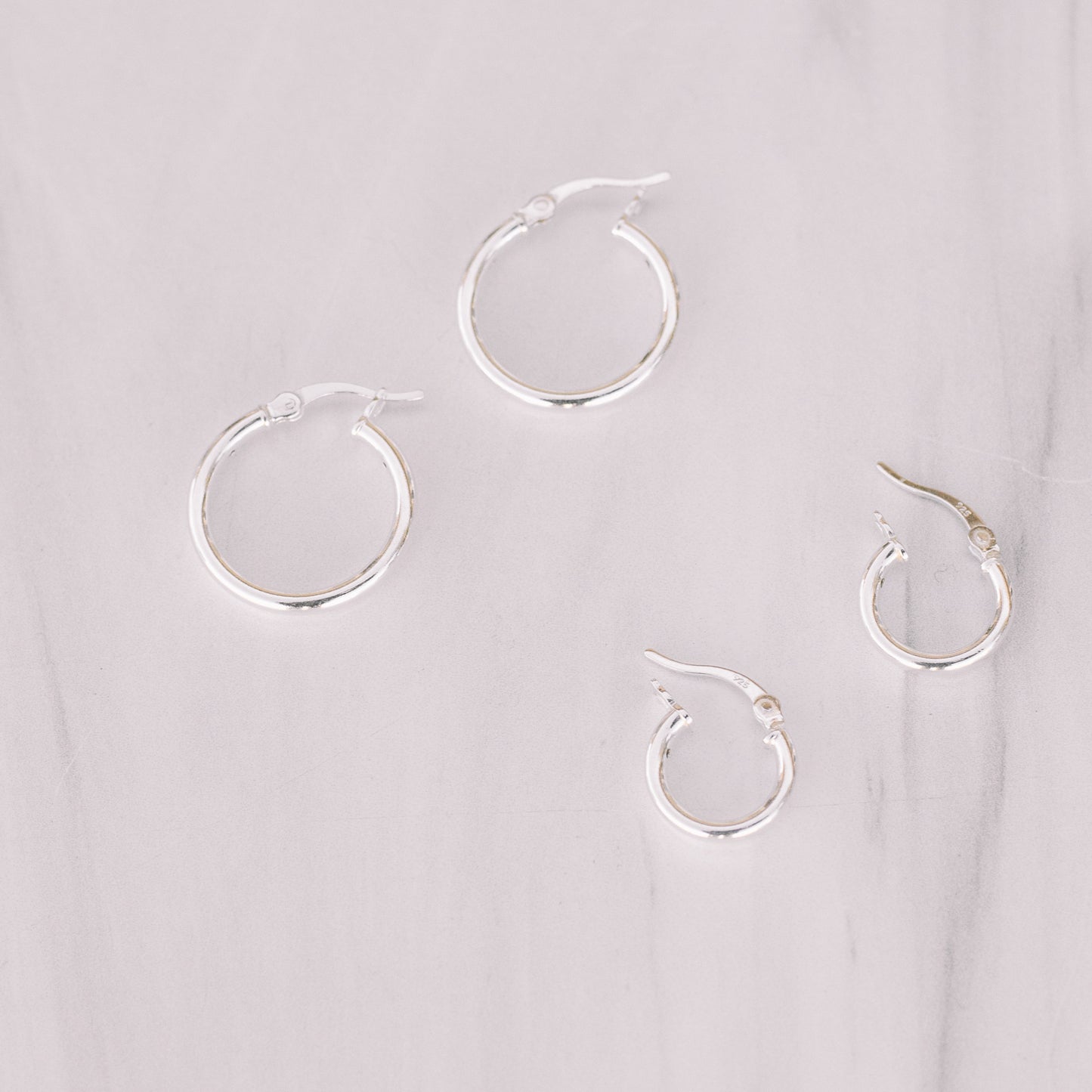 Silver Tube Hoops - Lux Reve