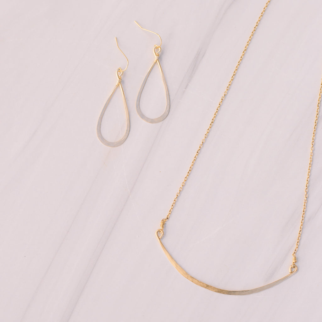 New Design Gold Moti Chain Pendant Earring Set