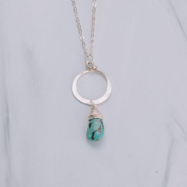 Wire Wrapped Turquoise Short Necklace - Lux Reve