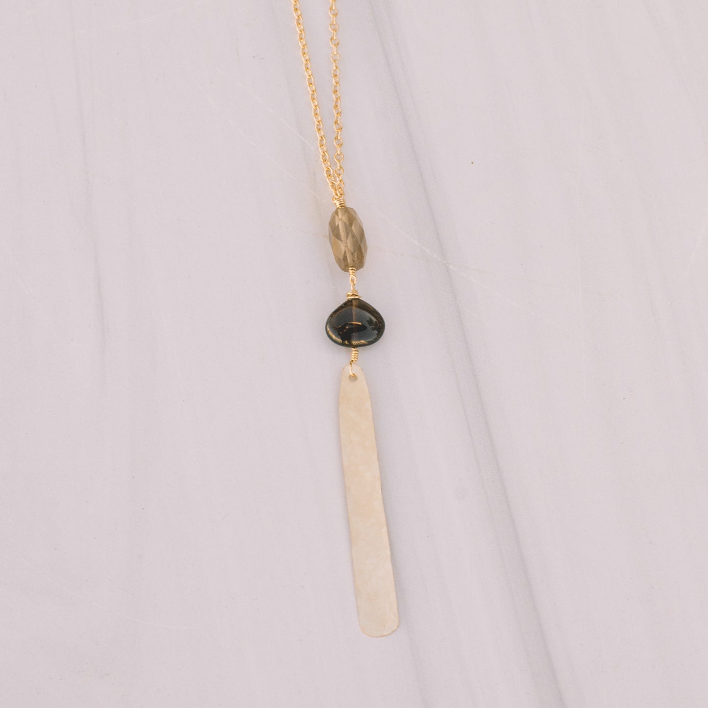 Smoky Quartz Long Necklace - Lux Reve