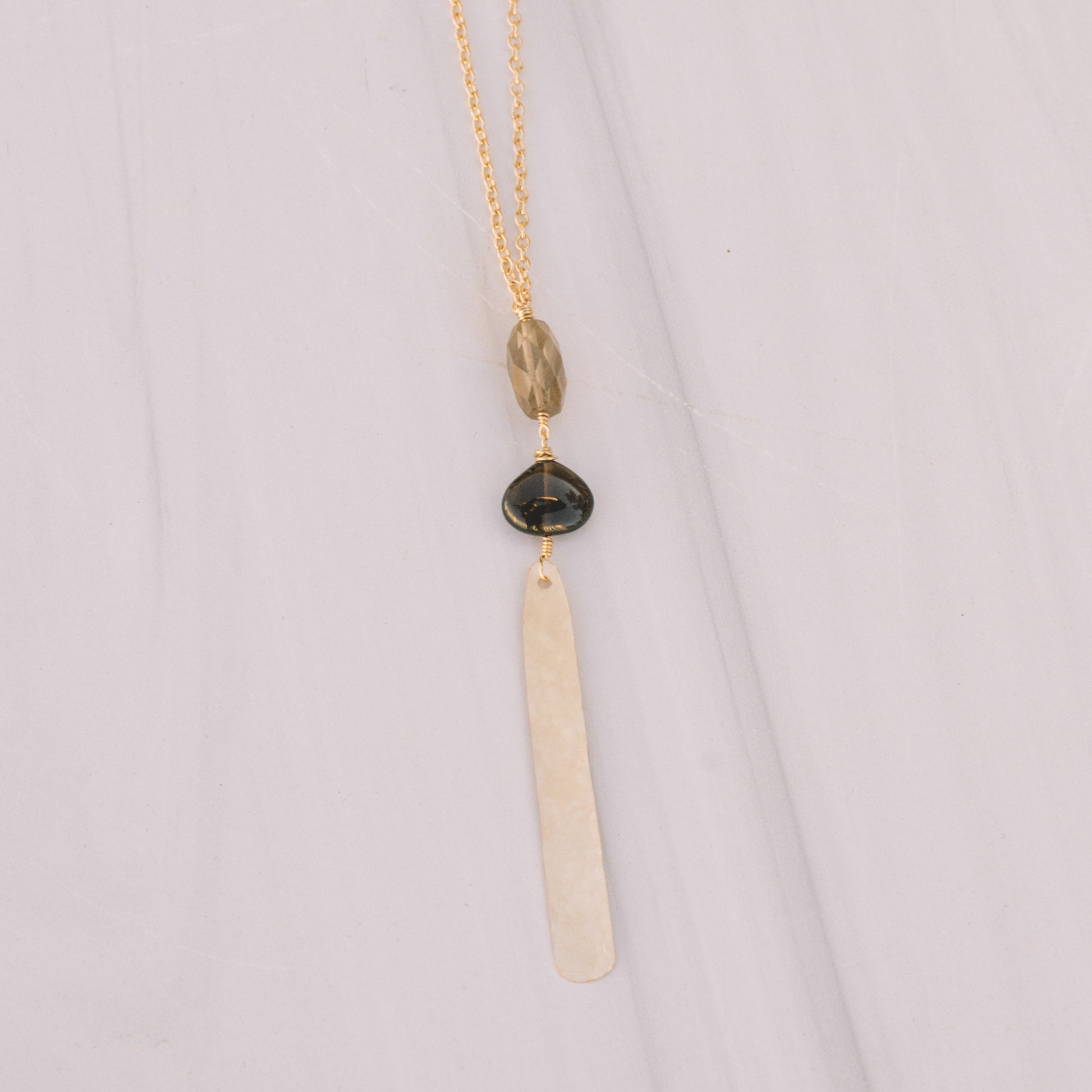 Smoky Quartz Long Necklace - Lux Reve